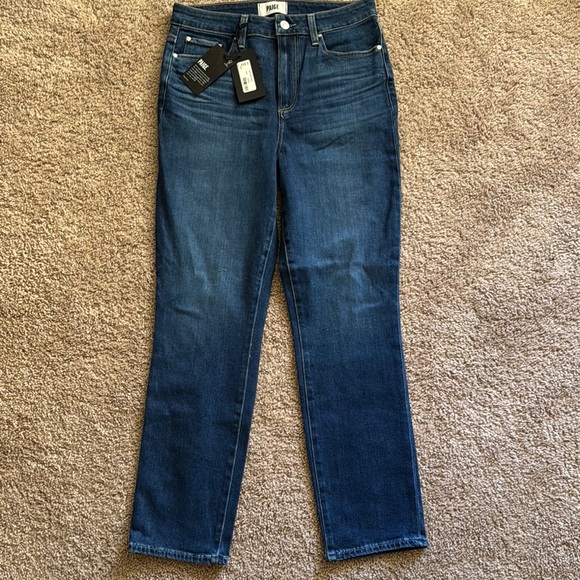 PAIGE Blue Straight Leg Jeans Classic Indigo - Picture 1 of 4
